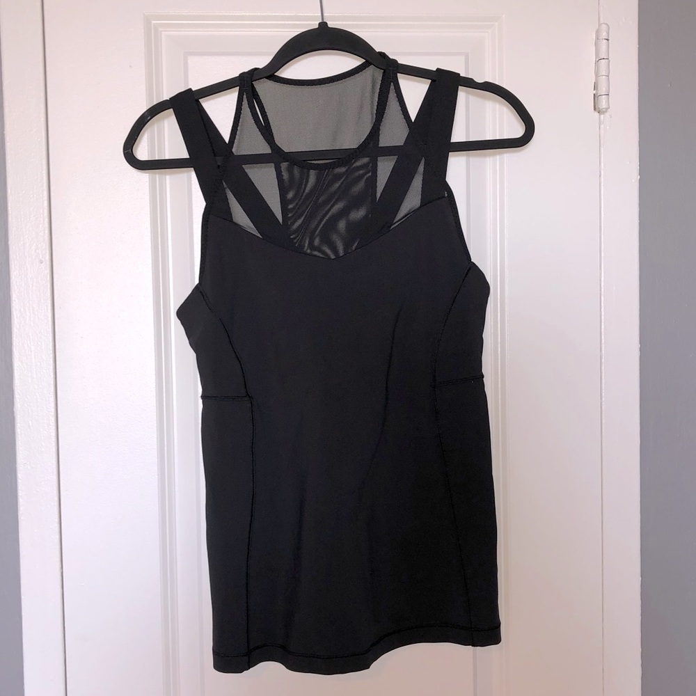 BLACK LULU LEMON STRAPPY SLEEVELESS ATHLETIC TOP